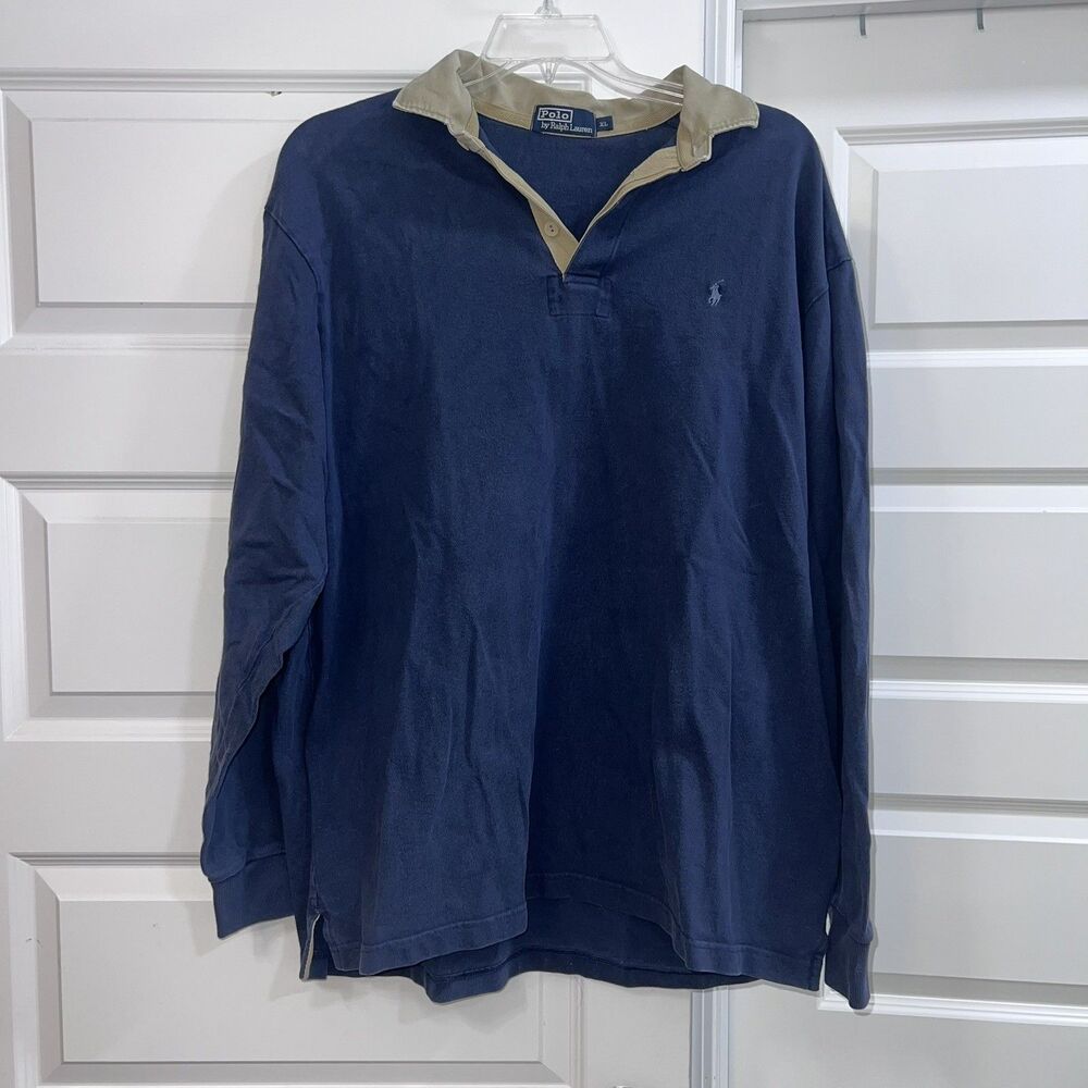 Polo By Ralph Lauren Vintage Blue Shirt Pull Over Shirt Men’s XL